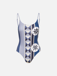 Compass Swimsuit,LOEWE,BLUE/MULTI,Image 1