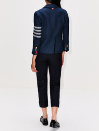 Cropped Sack Jacket,THOM BROWNE,NAVY,Image 3