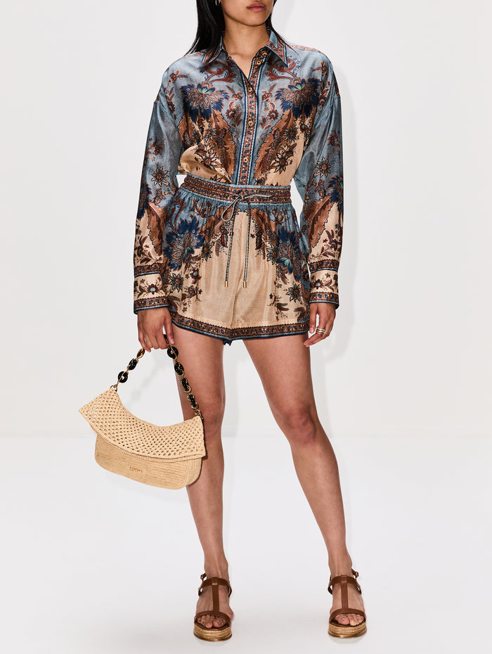 Ascension Short,ZIMMERMANN,BLUE/CREAM/INDIENNE FLORAL,Image 1