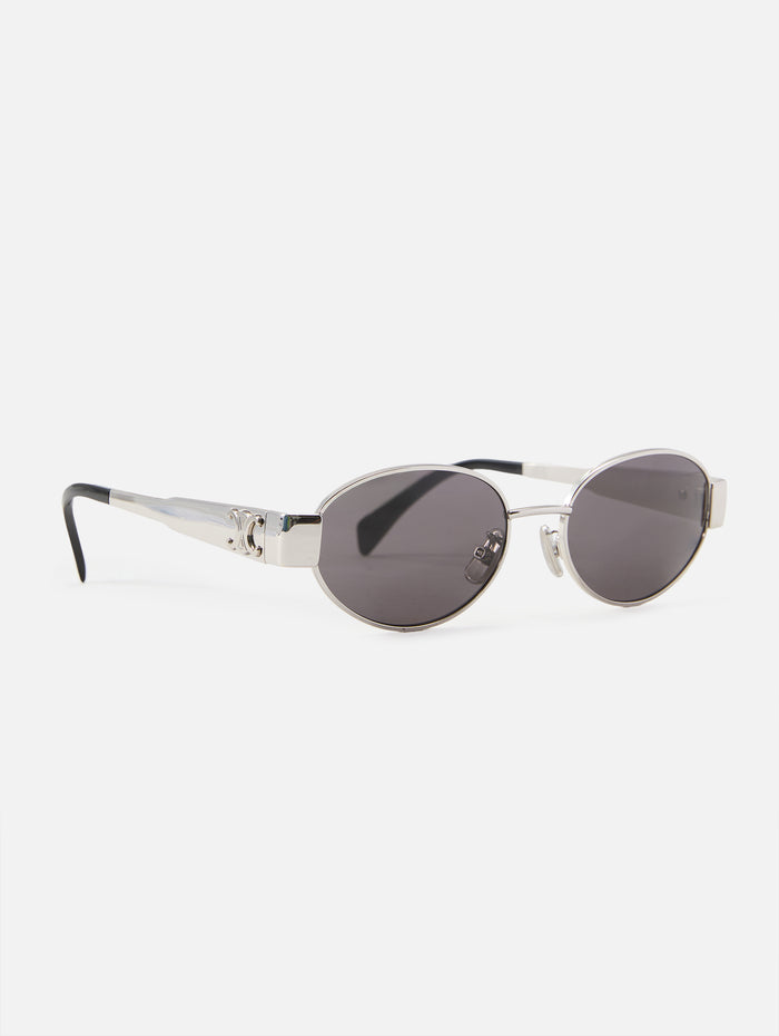 Triomphe Metal Sunglasses,CELINE EYEWEAR,SILVER,Image 1