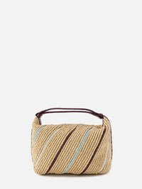 Wallace Striped Raffia Torchon Bag,BOTTEGA VENETA,NATURAL/BAROLO/ZENITH/WHITE,Image 3
