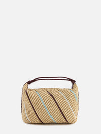 Wallace Striped Raffia Torchon Bag,BOTTEGA VENETA,NATURAL/BAROLO/ZENITH/WHITE,Image 1