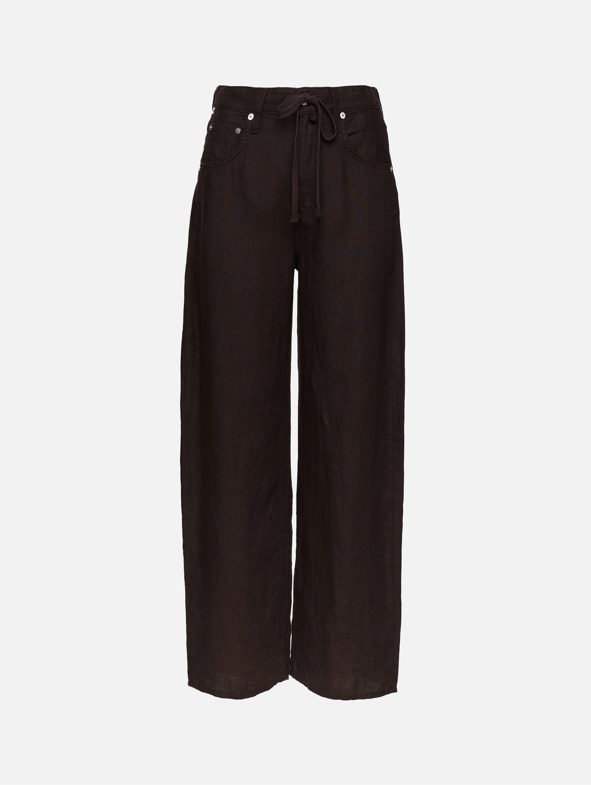 Brynn Drawstring Linen Trouser,CITIZENS OF HUMANITY,CHOCOLATE,Image 1