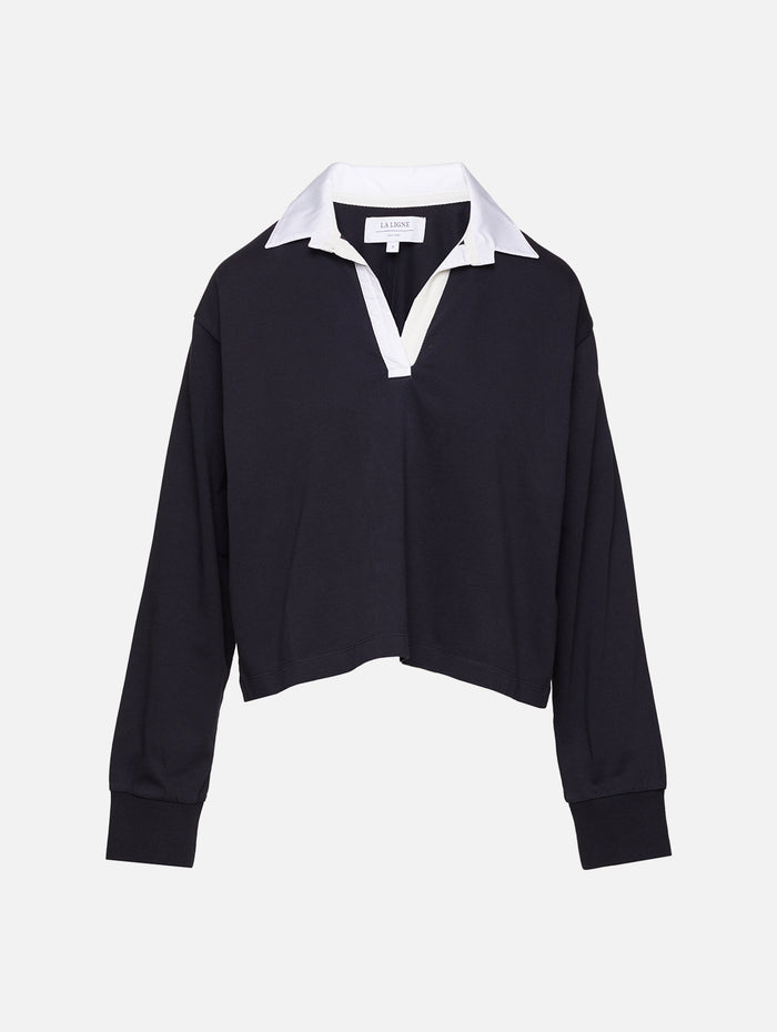 Benji Rugby Top,LA LIGNE,MIDNIGHT WHITE,Image 1