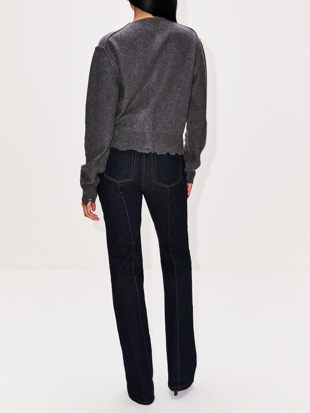 Inside Out Cardigan,BALENCIAGA,GREY,Image 3