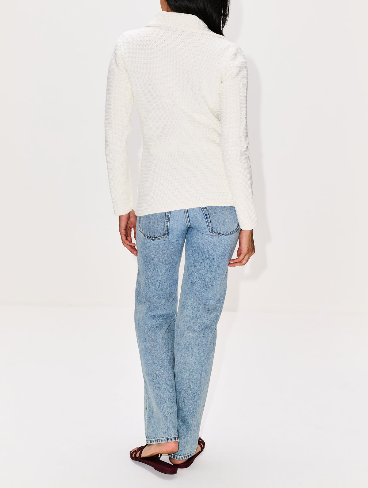 Button Up Collared Sweater,GUCCI,WHITE,Image 3