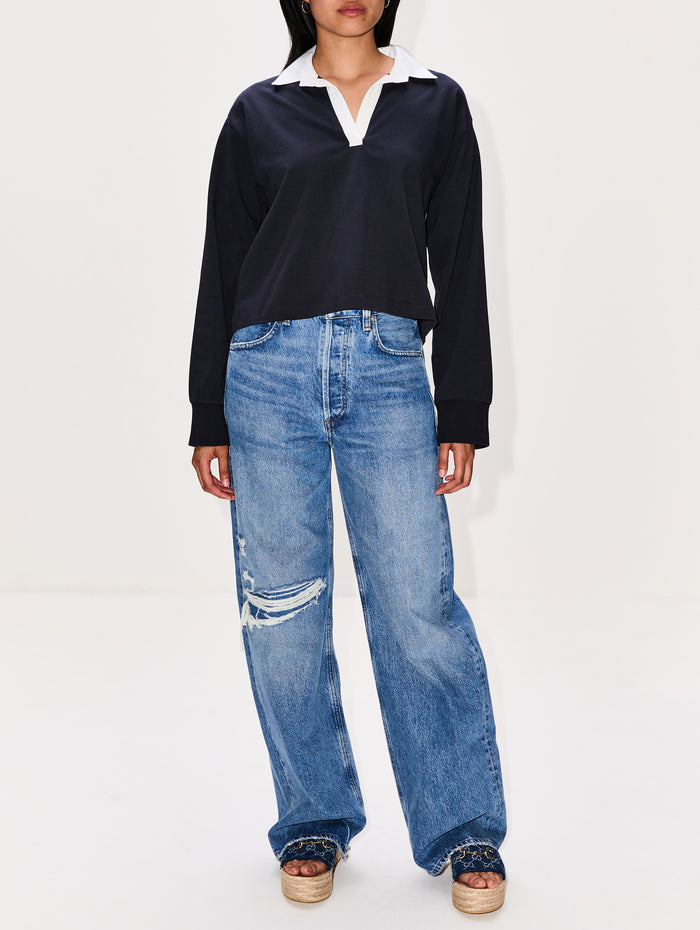 Benji Rugby Top,LA LIGNE,MIDNIGHT WHITE,Image 1