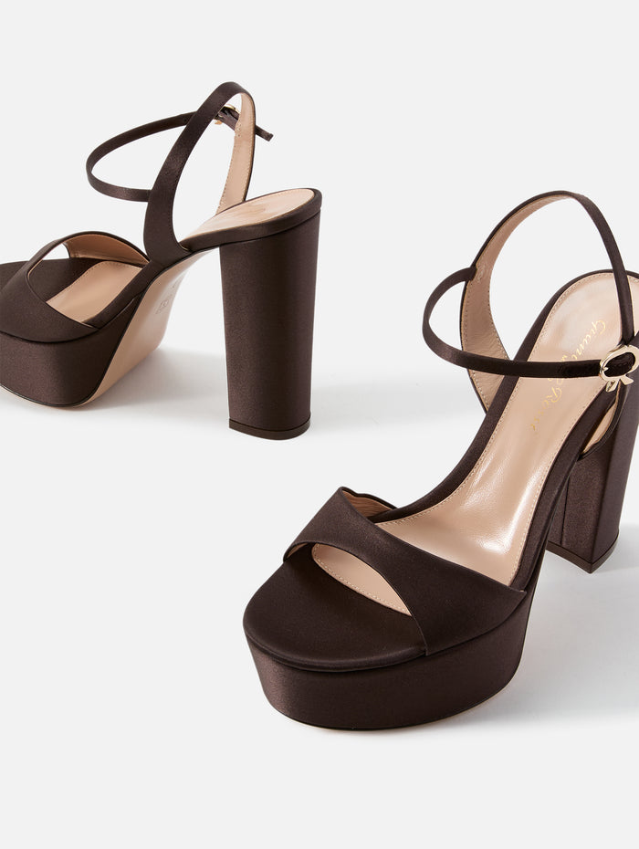Crepe Satin Platform,GIANVITO ROSSI,MOCHA,Image 1