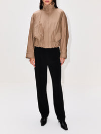 Cinched Waist Jacket,BOTTEGA VENETA,DARK BEIGE,Image 2
