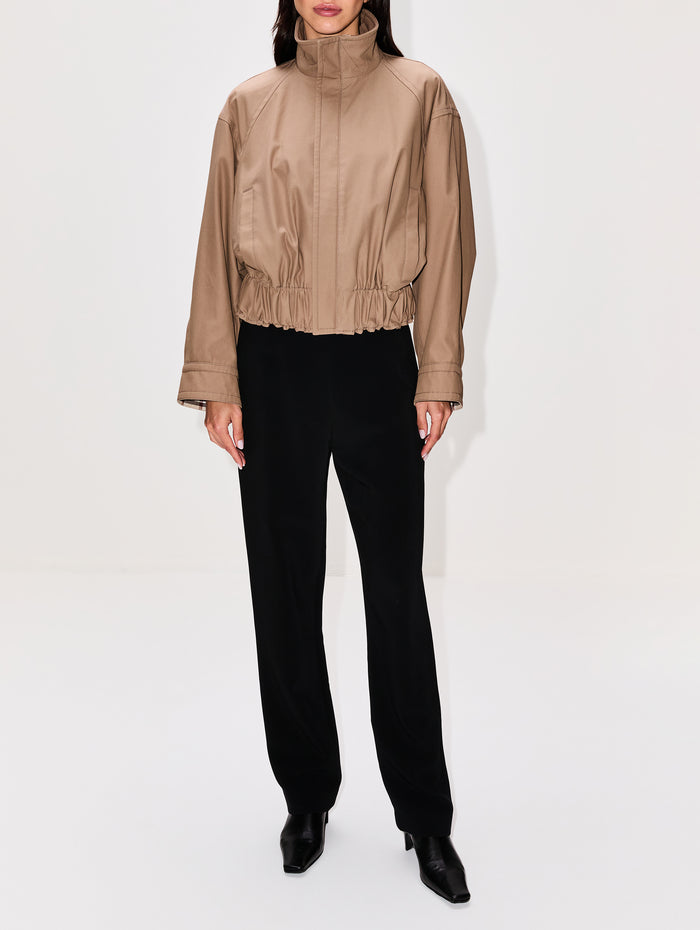 Cinched Waist Jacket,BOTTEGA VENETA,DARK BEIGE,Image 1