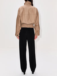 Cinched Waist Jacket,BOTTEGA VENETA,DARK BEIGE,Image 3