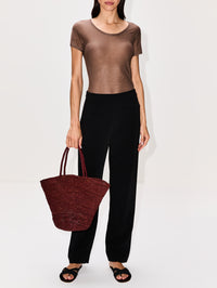 Emilie Raffia Tote,THE ROW,MOCHA,Image 2