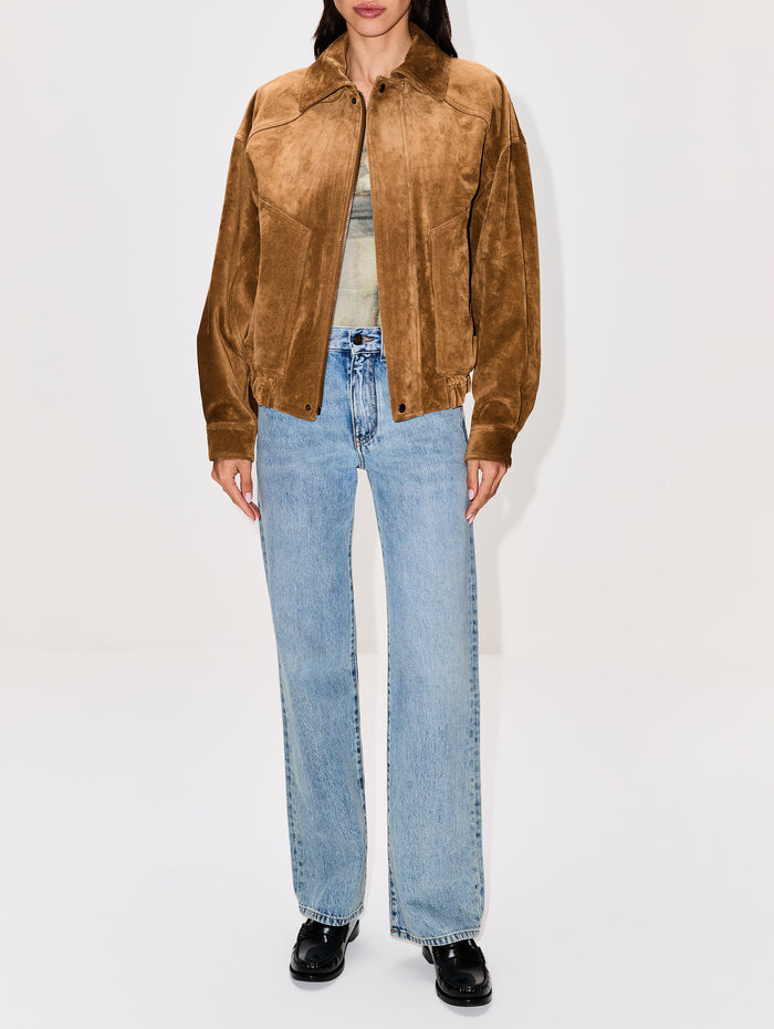 Suede Jacket,SAINT LAURENT,TAN,Image 1