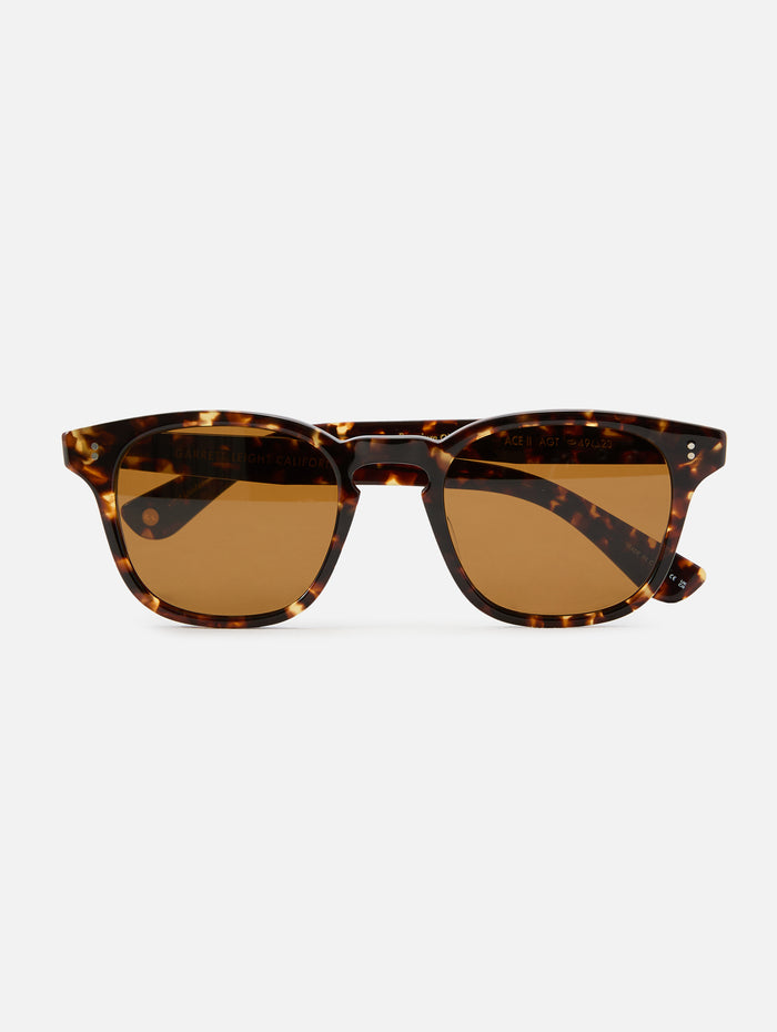 ACE II 49 Sunglasses,GARRETT LEIGHT,AGATE TORTOISE/SEMI FLAT PURE COFFEE,Image 1
