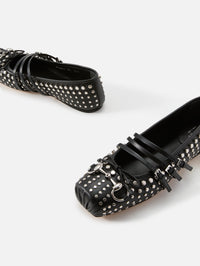 Horsebit Ballerina Flat,GUCCI,BLACK,Image 2
