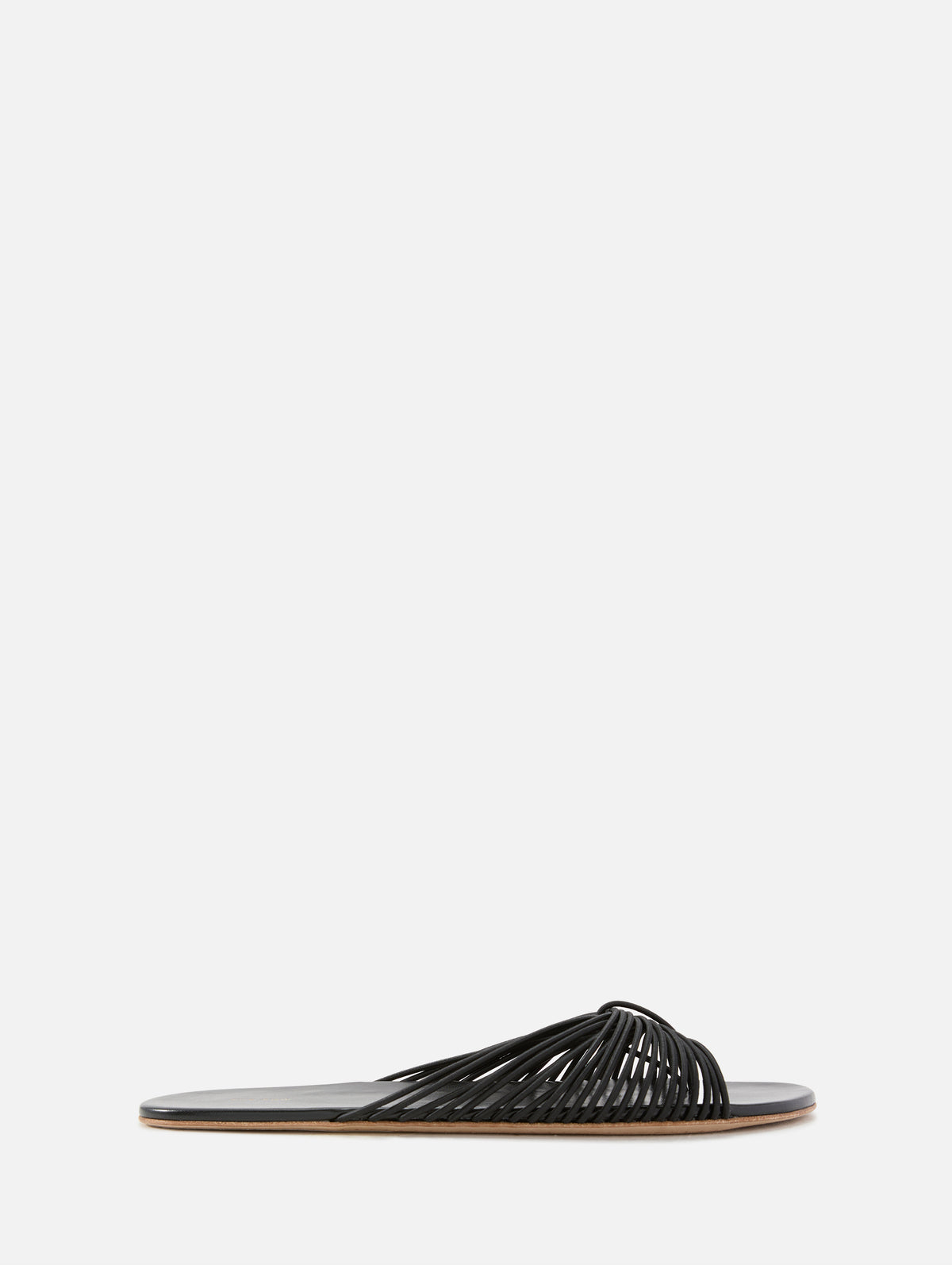 Sara Thong Slide,THE ROW,BLACK,Image 1