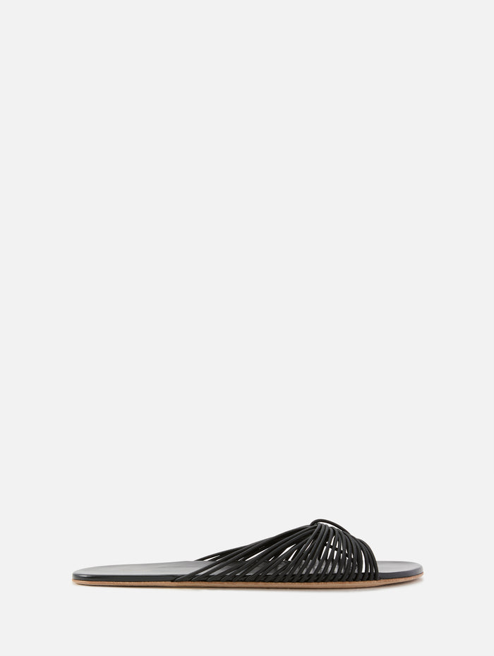Sara Thong Slide,THE ROW,BLACK,Image 1