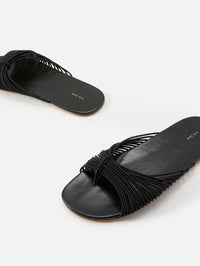 Sara Thong Slide,THE ROW,BLACK,Image 2