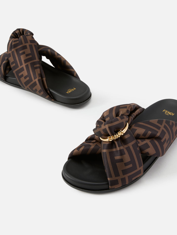 Cross Buckle Slide,FENDI,TABACCO,Image 1