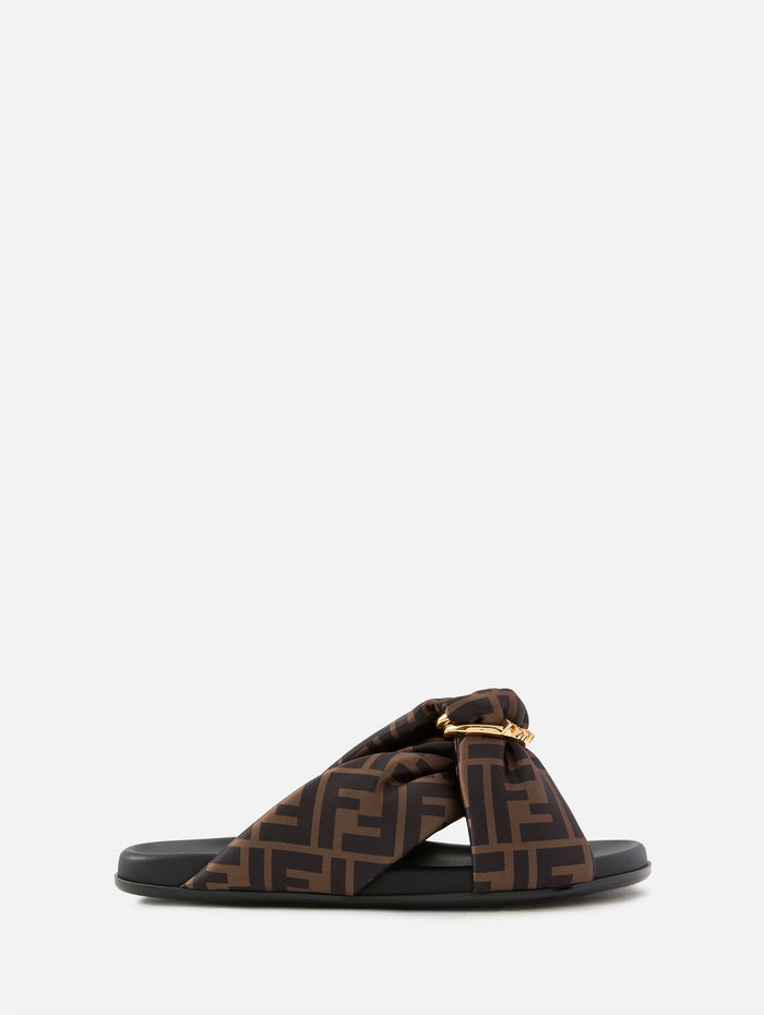 Cross Buckle Slide,FENDI,TABACCO,Image 1
