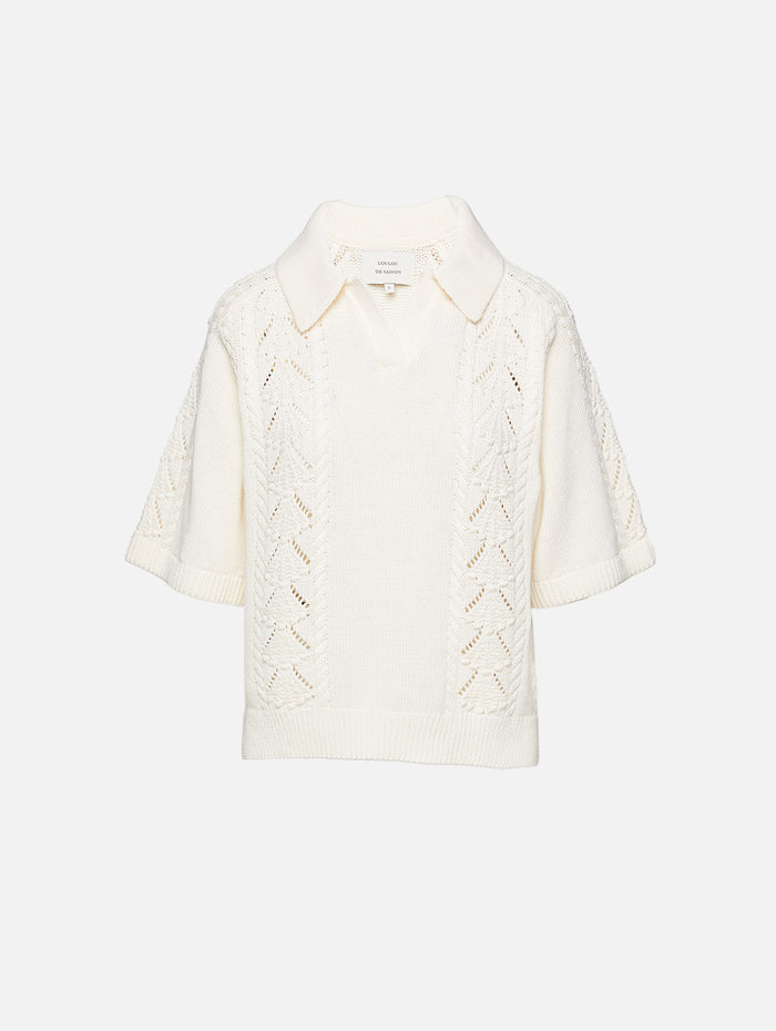 Kina Polo Sweater,LOULOU DE SAISON,IVORY,Image 1
