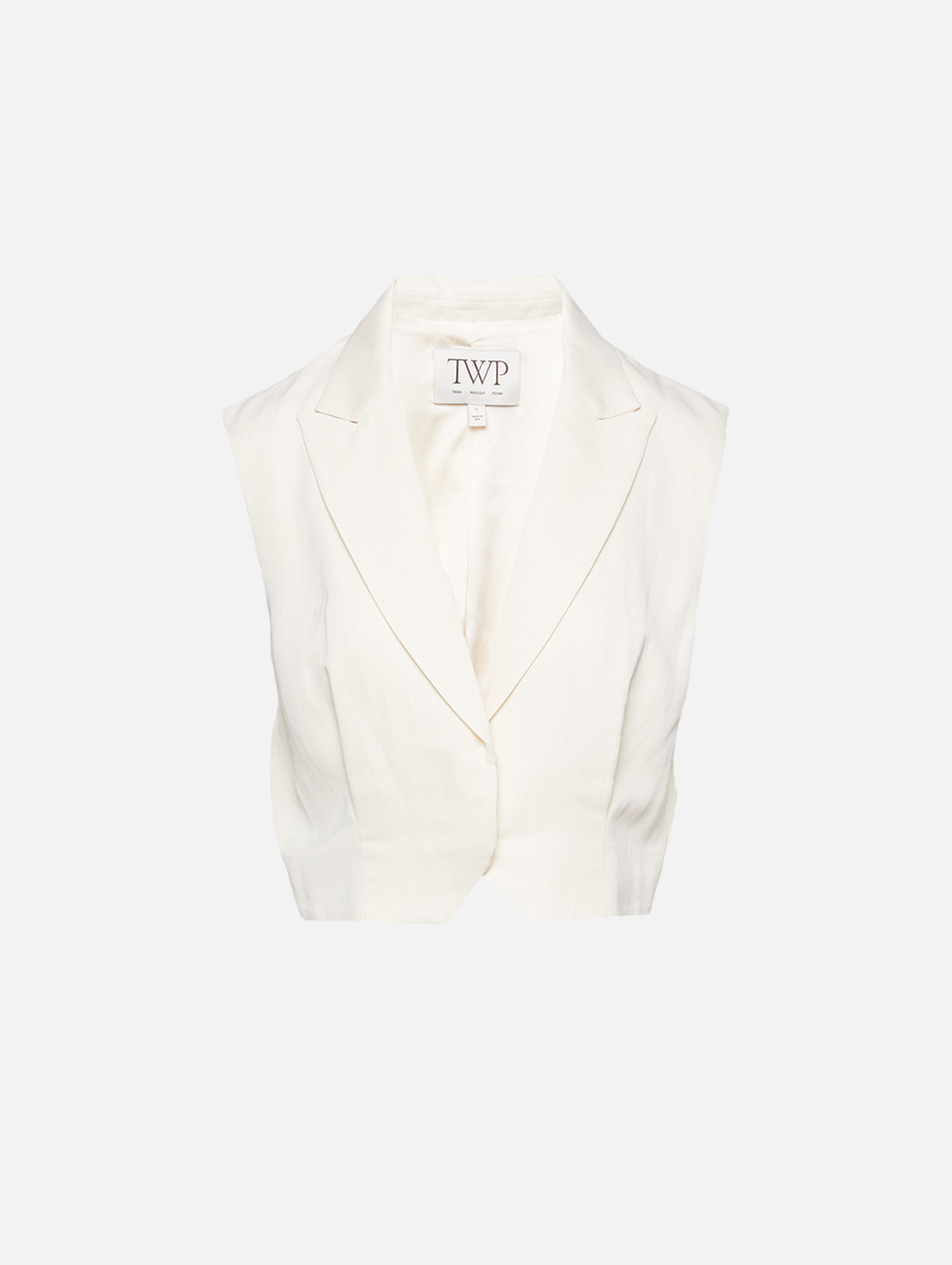 Cropped Tailored Vest,TWP,BONE,Image 1