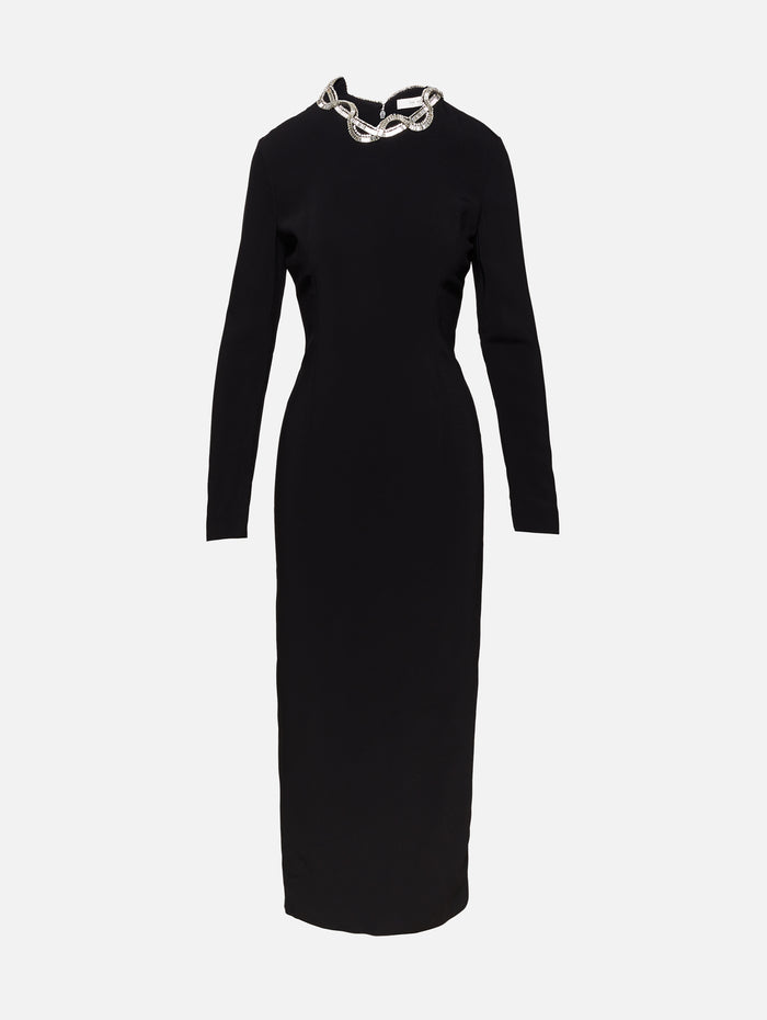Mitsuko Dress,THE ROW,BLACK/DIAMOND,Image 1