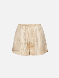 Monogram Silk PJ Short,TOTÉME,IVORY MONOGRAM,Image 1