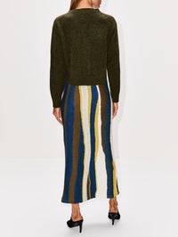 Boxy Cardigan,THE ELDER STATESMAN,NEW OLIVE,Image 3