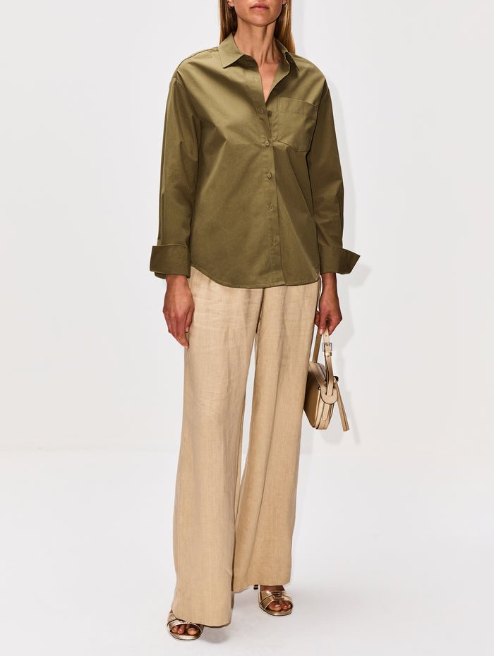 Cooper Button Up Shirt,ELYSEWALKER LABEL,GREEN,Image 1