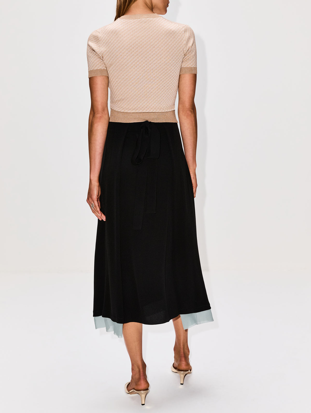Short Sleeve Knit Top,FENDI,TOFFEE,Image 3