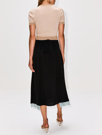 Short Sleeve Knit Top,FENDI,TOFFEE,Image 3