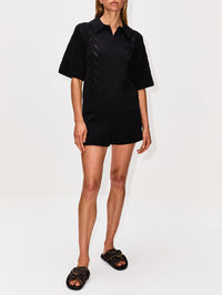 Andel Knitted Short,LOULOU DE SAISON,BLACK,Image 2