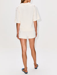 Andel Knitted Short,LOULOU DE SAISON,IVORY,Image 3
