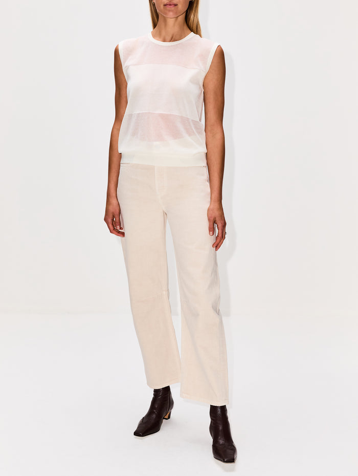 Anita Sleeveless Knit Top,LOULOU DE SAISON,IVORY,Image 1
