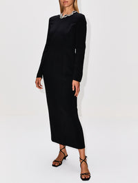 Mitsuko Dress,THE ROW,BLACK/DIAMOND,Image 2