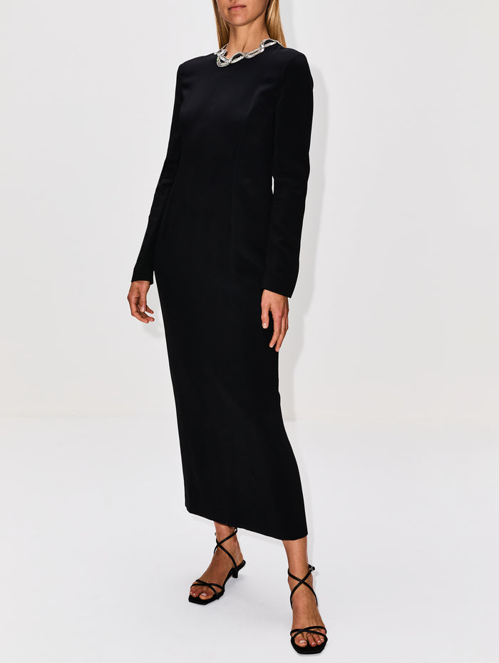 Mitsuko Dress,THE ROW,BLACK/DIAMOND,Image 1