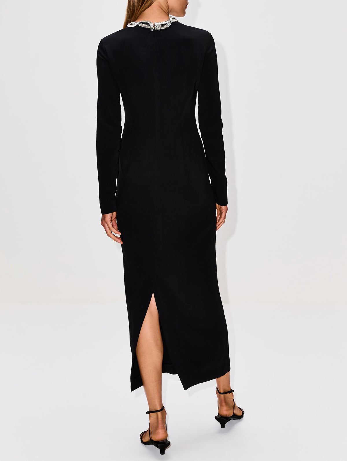Mitsuko Dress,THE ROW,BLACK/DIAMOND,Image 4