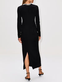 Mitsuko Dress,THE ROW,BLACK/DIAMOND,Image 4