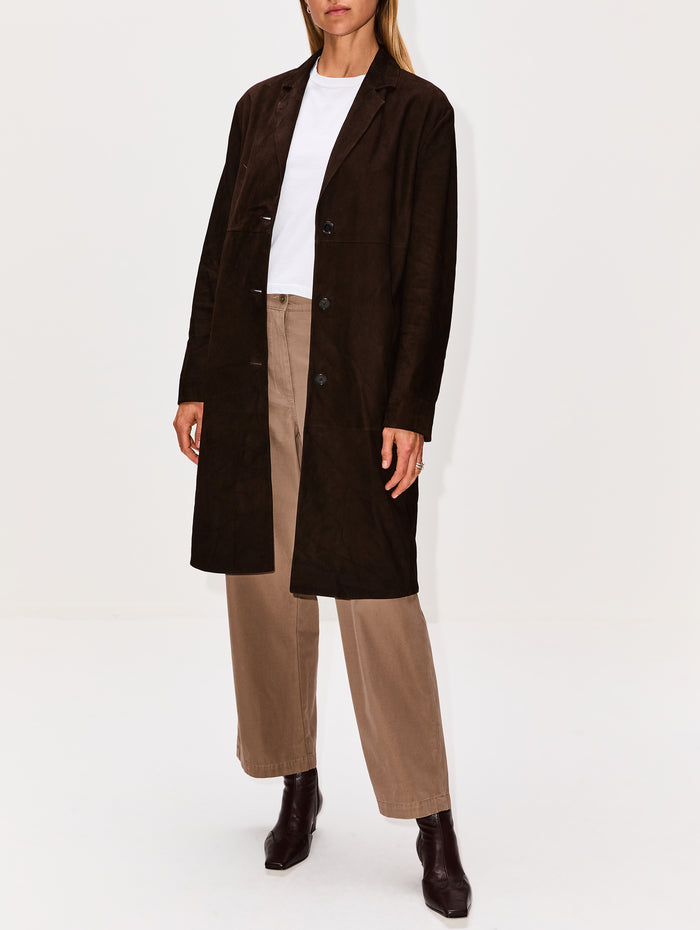 Babilonia Coat,THE ROW,DARK BROWN,Image 1
