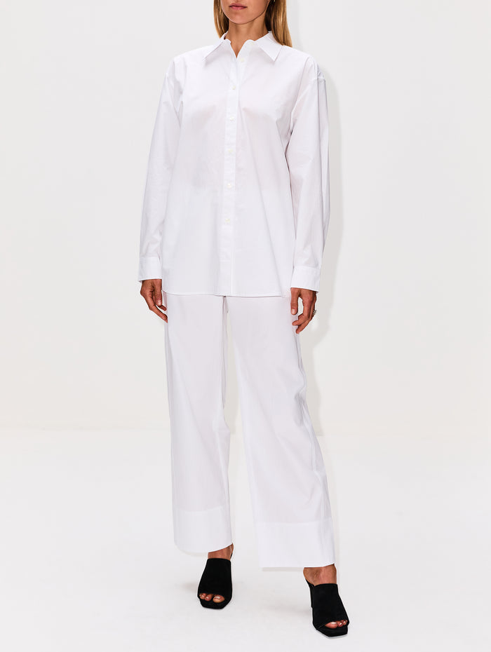 Twisted Seam Trouser,TOTÉME,WHITE,Image 1
