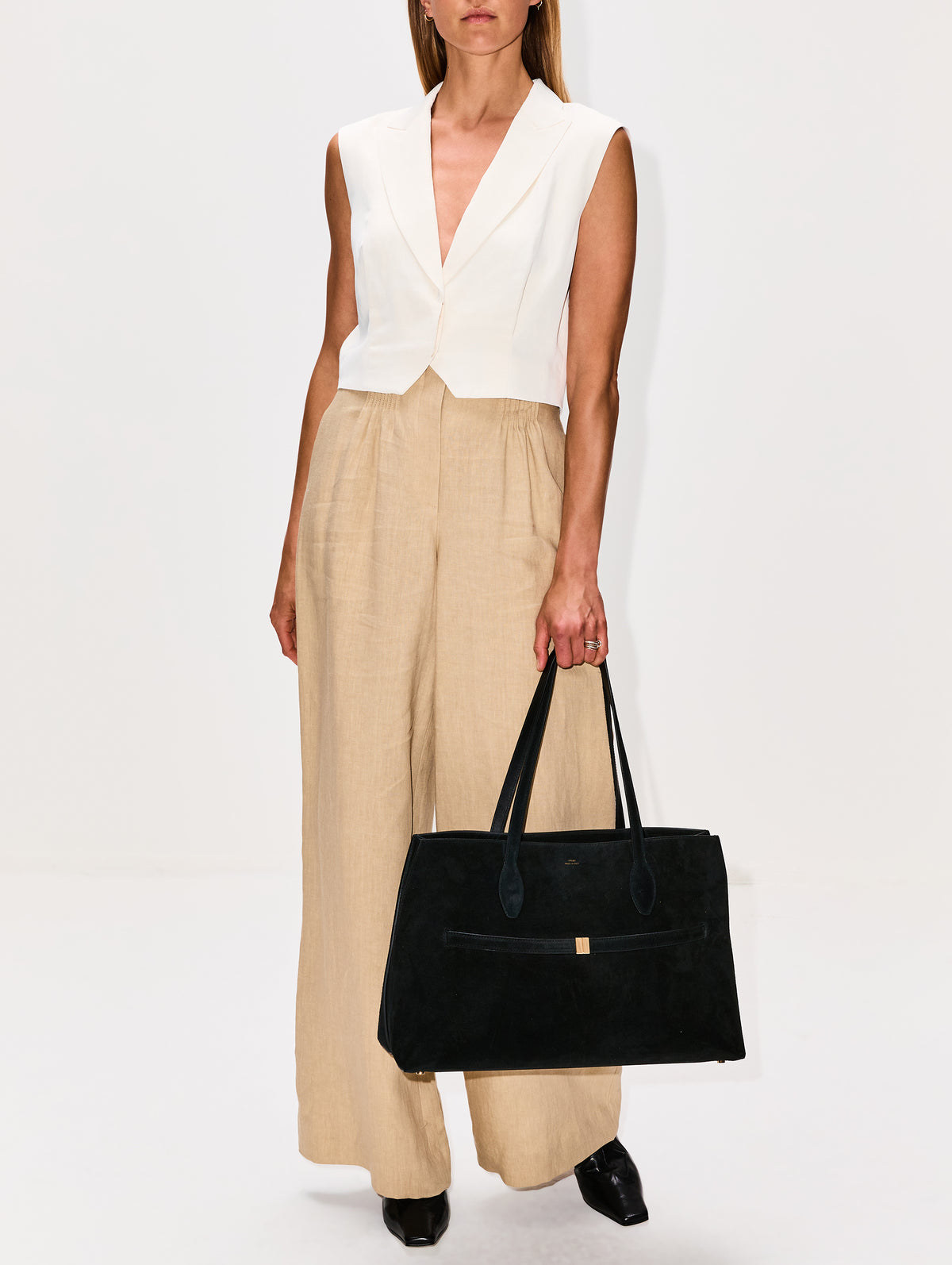 Suede Lounge Tote,TOTÉME,BLACK,Image 2