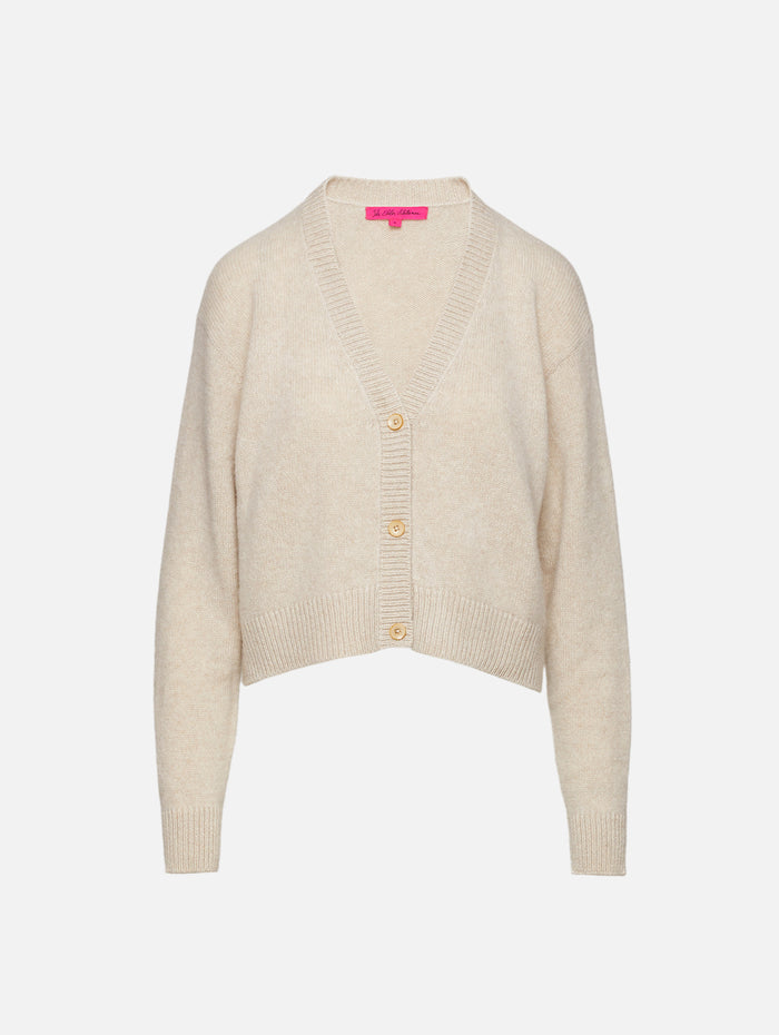 Boxy Cardigan,THE ELDER STATESMAN,WHITE,Image 1
