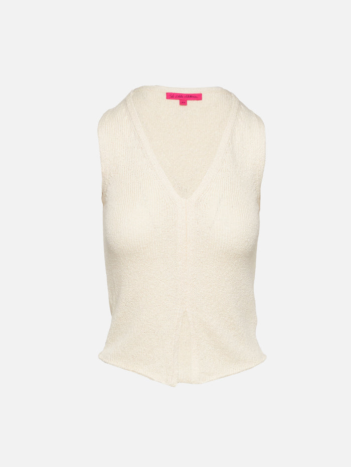 Nora Lite Split Hem Tank,THE ELDER STATESMAN,NATURAL,Image 1