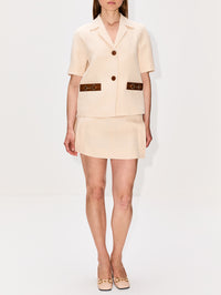 Short Sleeve Jacket,GUCCI,GARDENIA,Image 2