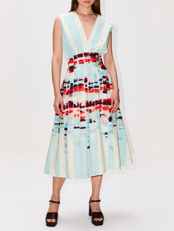 Jocelyn Dress,SILVIA TCHERASSI,AQUA WATERCOLOR,Image 1