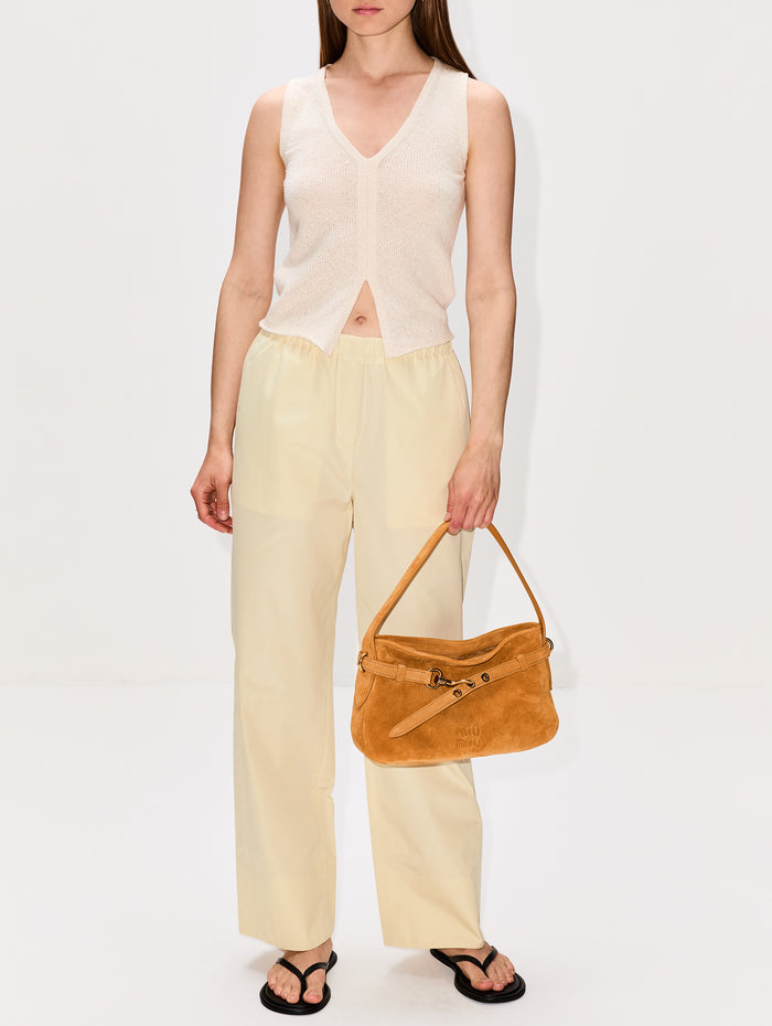 Nora Lite Split Hem Tank,THE ELDER STATESMAN,NATURAL,Image 1