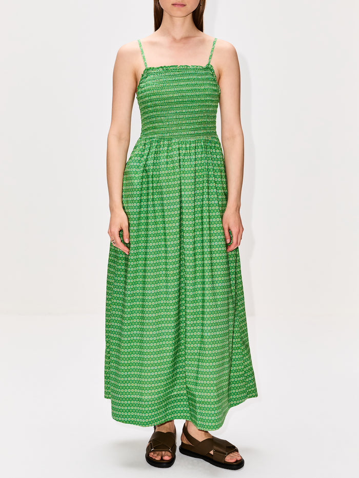 Carmen Dress,BIRDS OF PARADIS BY TROVATA,GREEN MEDALLION,Image 1