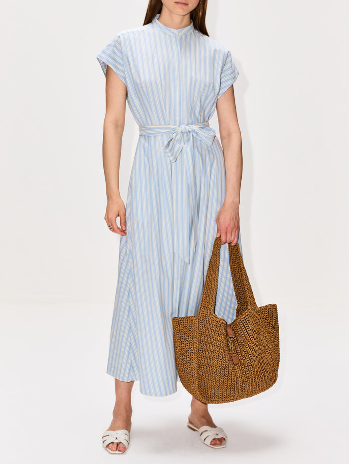 James Dress,BIRDS OF PARADIS BY TROVATA,BLUE OXFORD STRIPE,Image 1