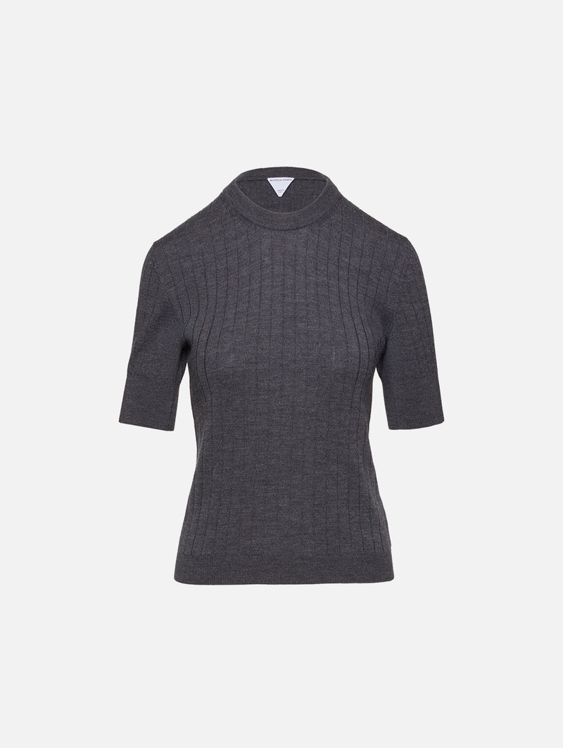 Short Sleeve Rib Knit Top